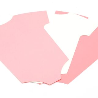 Coral & Embossed White Baby Onesie Cutout 5" x 4"