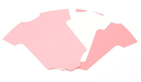 Coral & Embossed White Baby Onesie Cutout 5" x 4"