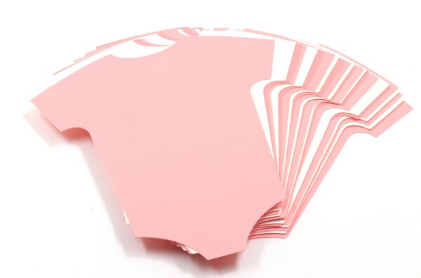 Coral & Embossed White Baby Onesie Cutout 5" x 4" - Image 2