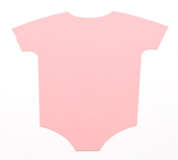 Coral & Embossed White Baby Onesie Cutout 5" x 4" - Image 3