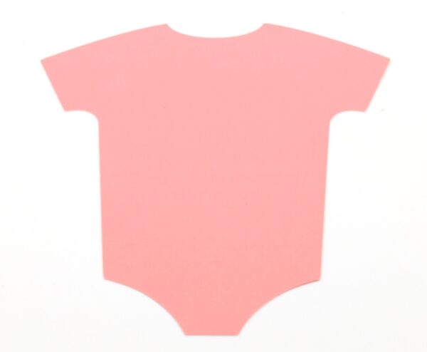 Coral & Embossed White Baby Onesie Cutout 5" x 4" - Image 4