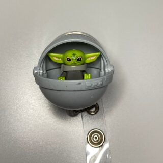 Baby Yoda custom Badge - alligator clip - badge reel