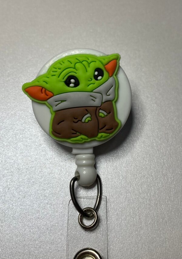 Baby Yoda custom Badge - alligator clip - badge reel - Image 5