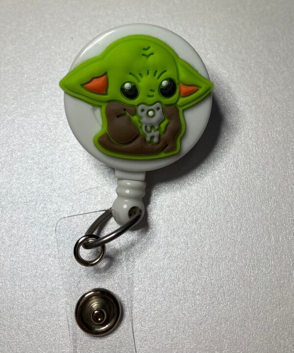 Baby Yoda custom Badge - alligator clip - badge reel - Image 6