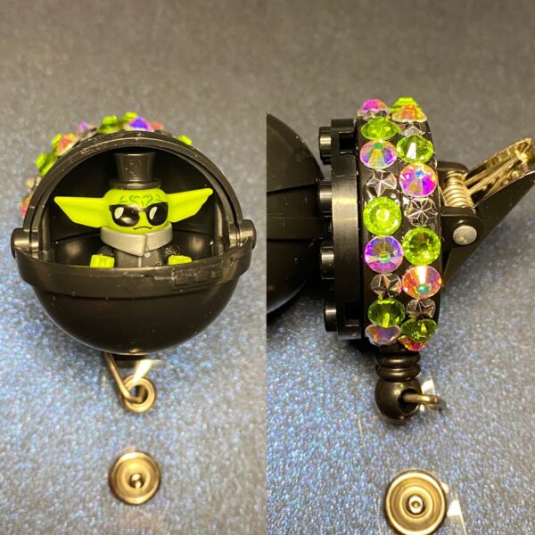 Baby Yoda custom Badge - alligator clip - badge reel - Image 9