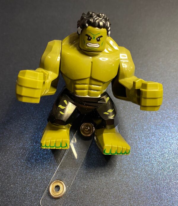Custom made Hulk minifigure- alligator clip - badge reel - Image 2