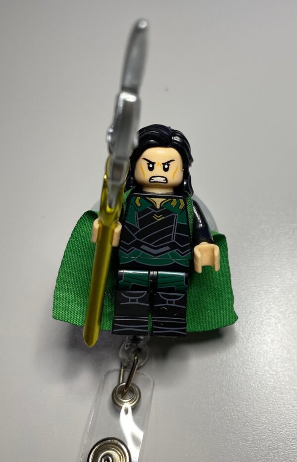 Custom made Loki character - alligator clip - badge reel