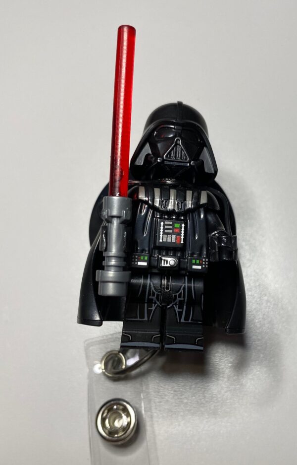 Custom made minifigure - alligator clip - badge reel