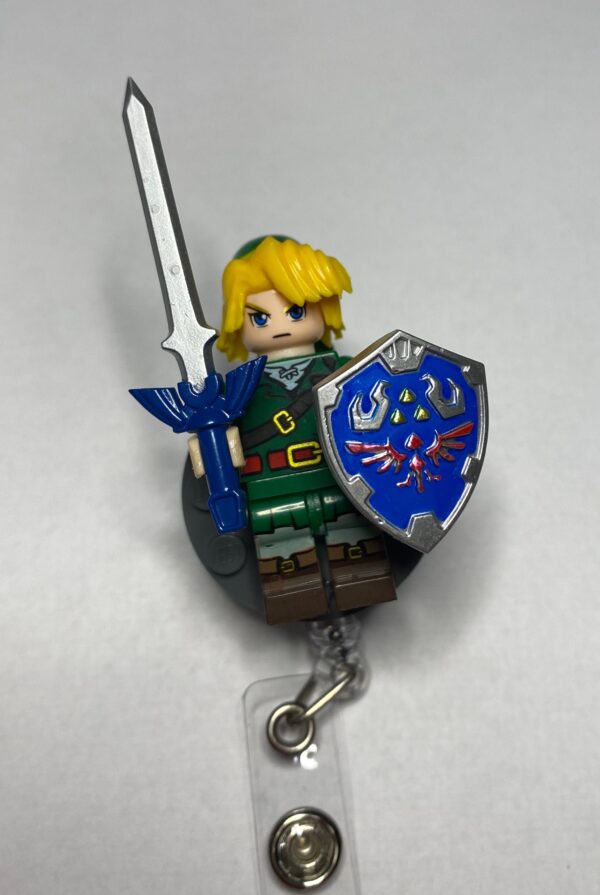 Custom Made Minifigure - alligator clip - badge reel