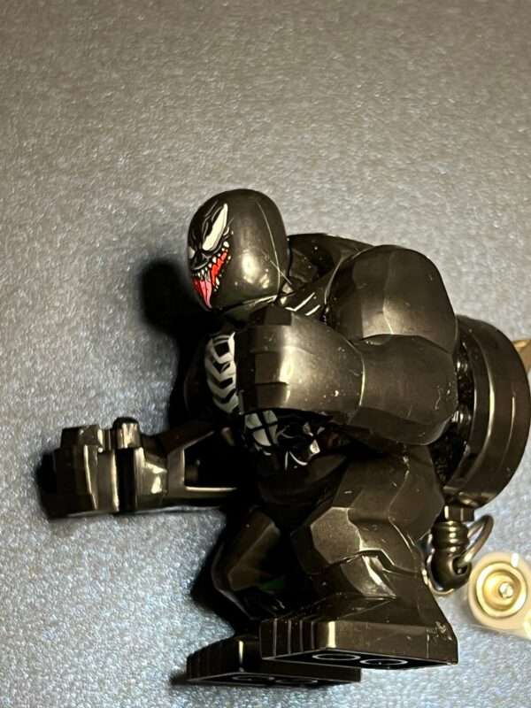 Custom made Venom minifigure- alligator clip - badge reel - Image 2