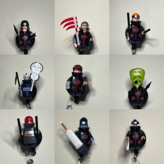 Naruto Minifigures Set A - Alligator clip - Badge reel