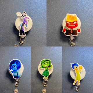 Inside Out characters- alligator clip - badge reel