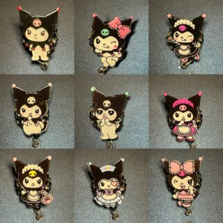 Glitter Character- alligator clip - badge reel