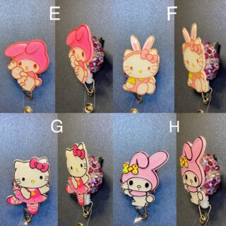 Glitter Character- alligator clip - badge reel