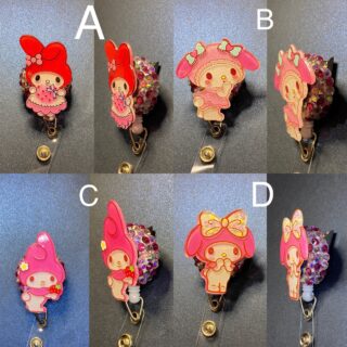 Glitter Character- alligator clip - badge reel