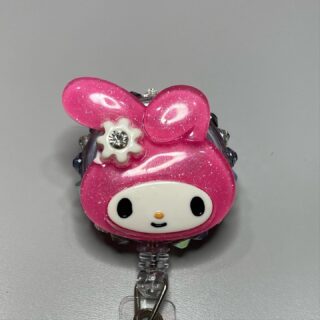 Glitter Melody - alligator clip - badge reel