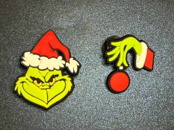 Grinch w/ Hand 2PC Shoe Charms - Soft PVC