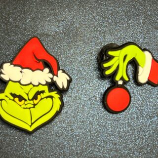 Grinch w/ Hand 2PC Shoe Charms - Soft PVC