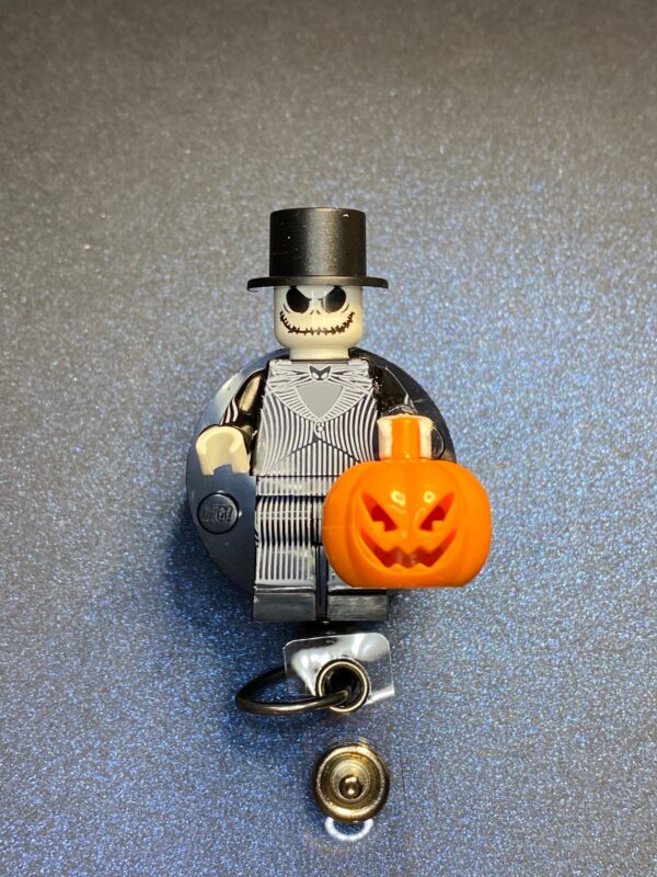 Halloween inspired Minifigure - alligator clip - badge reel