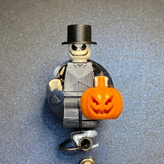 Halloween inspired Minifigure - alligator clip - badge reel