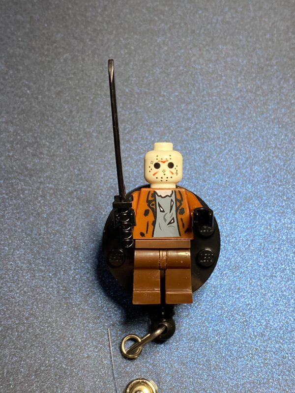 Halloween inspired Minifigure - alligator clip - badge reel