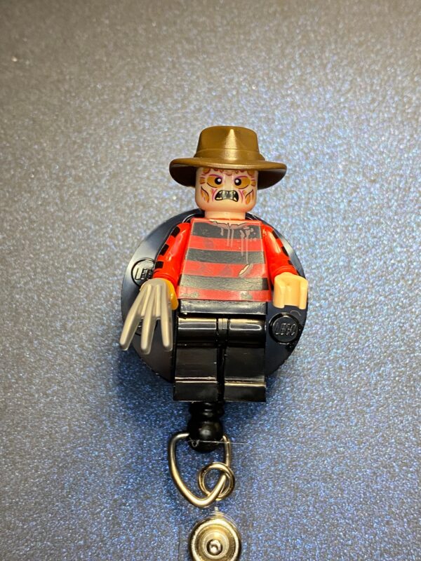 Halloween inspired Minifigure - alligator clip - badge reel