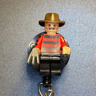 Halloween inspired Minifigure - alligator clip - badge reel