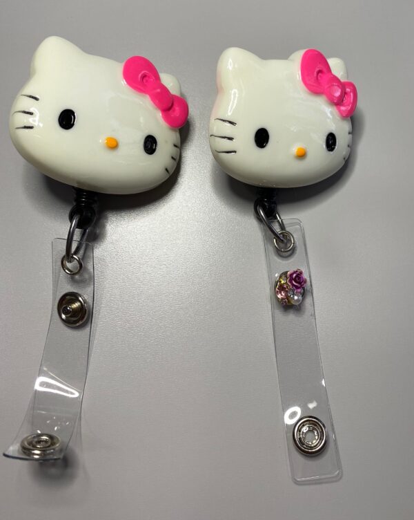 Hello Kitty inspired character Badge Holder - alligator clip - badge reel - Image 4