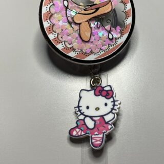 HK Ballerina Shaker Badge - alligator clip - badge reel