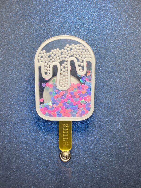 Ice Cream Shaker - alligator clip - badge reel