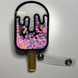 Ice Cream Shaker - alligator clip - badge reel