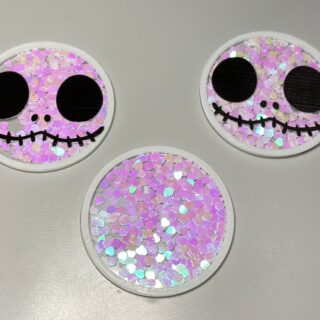 Jack Shaker Skull Glitter - alligator clip - badge reel