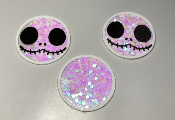 Jack Shaker Skull Glitter - alligator clip - badge reel