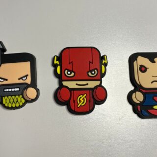 Justice League inspired characters- alligator clip - badge reel