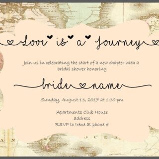 Love Is A Journey. PRINTED INVITATIONS & ENVELOPES.