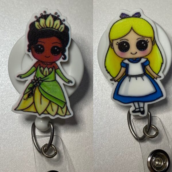 Princess inspired character - alligator clip - badge reel - Image 4