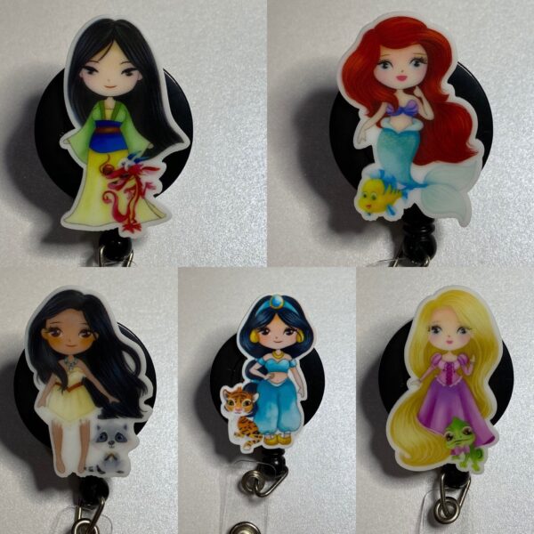 Princess inspired characters - alligator clip - badge reel - Image 8