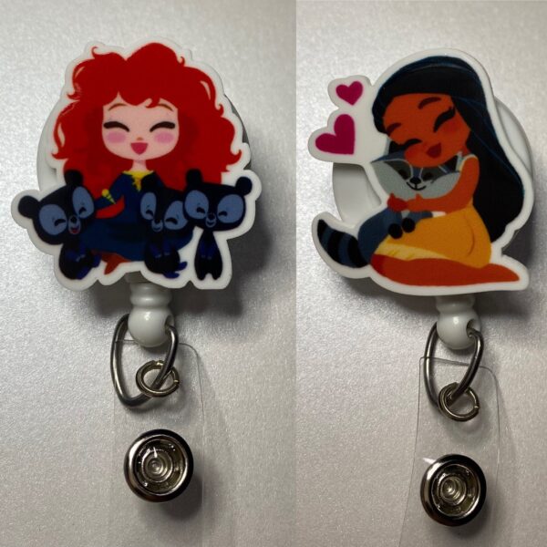 Princess inspired characters- alligator clip - badge reel - Image 3