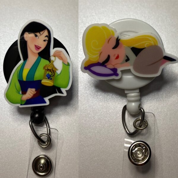 Princess inspired characters- alligator clip - badge reel - Image 6