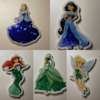 Princess inspired Shaker - alligator clip - badge reel