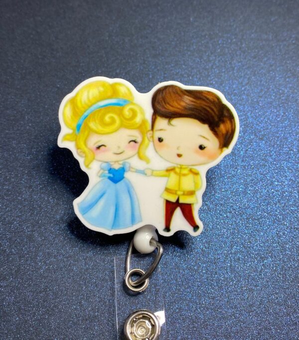 Princess & Prince inspired characters - alligator clip - badge reel - Image 3
