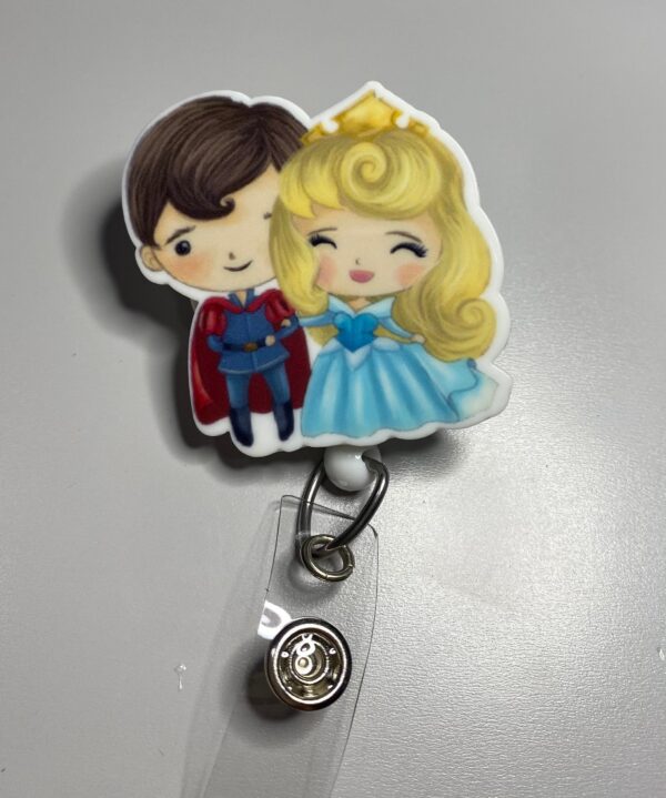 Princess & Prince inspired characters - alligator clip - badge reel