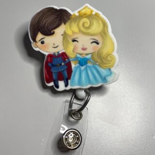 Princess & Prince inspired characters - alligator clip - badge reel