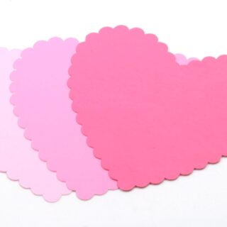 Scalloped Hearts Paper Cutout - 18 pieces.