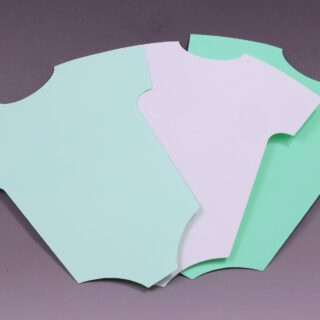 Seafoam Green & Embossed Gray Baby Onesie cutout 5" x 4"