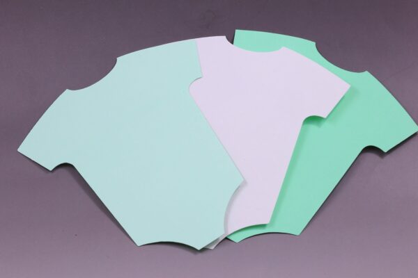 Seafoam Green & Embossed Gray Baby Onesie cutout 5" x 4"