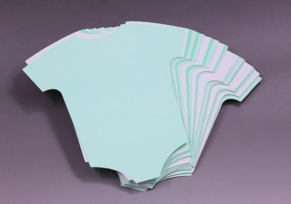 Seafoam Green & Embossed Gray Baby Onesie cutout 5" x 4" - Image 2