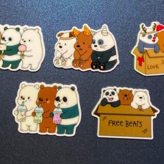 Set of 5 Bear Resin