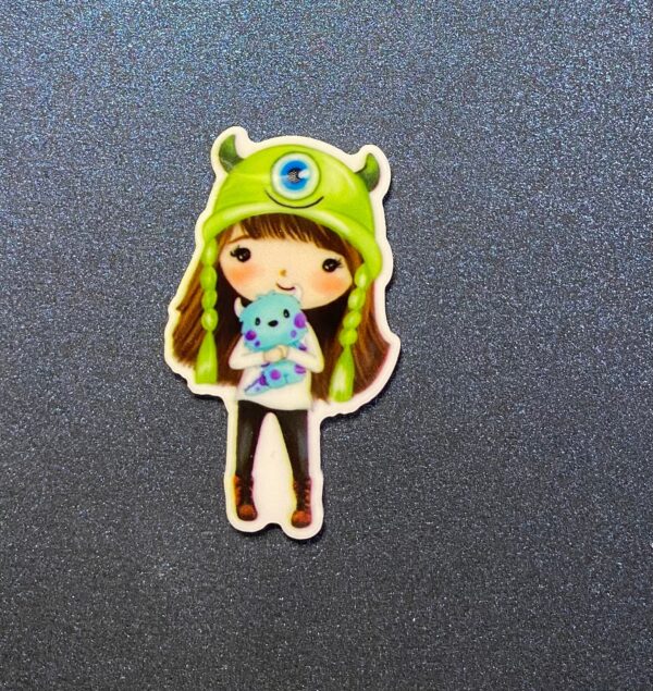 Set of 5 Girl Holding Monster Resin - Image 2