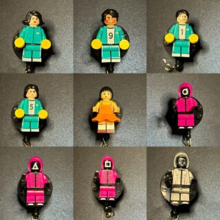 Squid Game Characters Custom made - alligator clip - badge reel